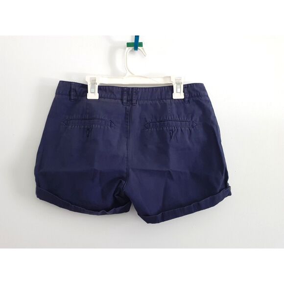 Mango Basics Womens Chino Navy Blue 100% Cotton Turn Up Hem Shorts Size 4 - Picture 3 of 9